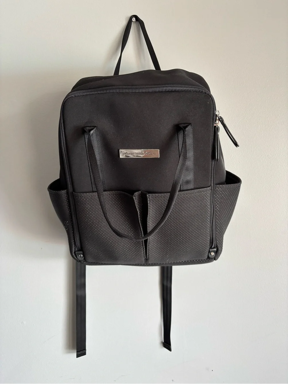 NWOT Petunia Pickle Bottom Inter-Mix Backpack Diaper Bag Black Neoprene